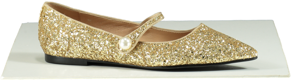 Age of Innocence Gold Glitter Thea Mary Jane Shoes UK 6 EU 39