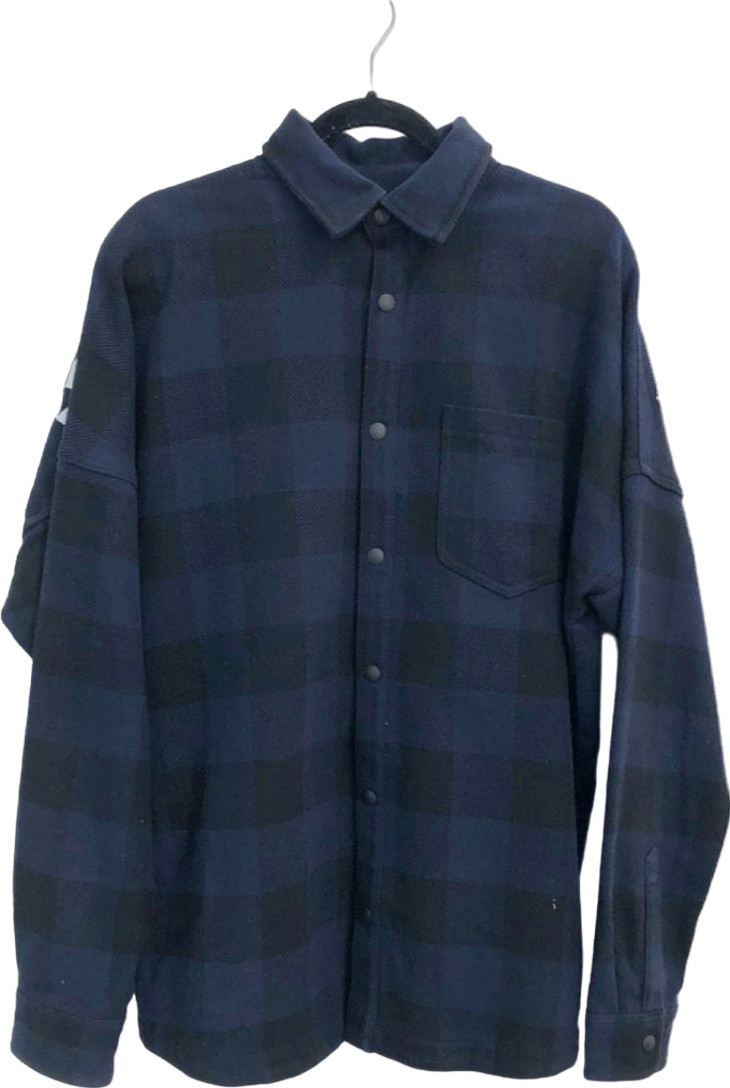 Palm Angels Blue Checked Logo back Shirt UK M