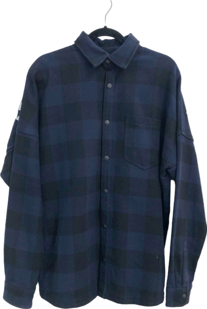 Palm Angels Blue Checked Logo back Shirt UK M