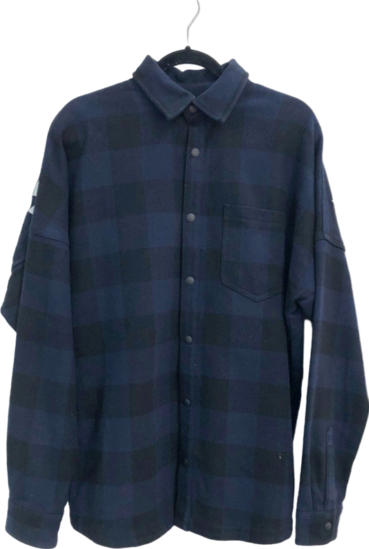 Palm Angels Blue Checked Logo back Shirt UK M