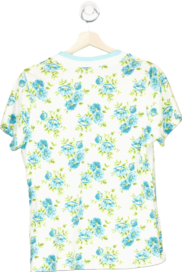 Zimmermann White/Blue Floral Print Knit Top UK 3