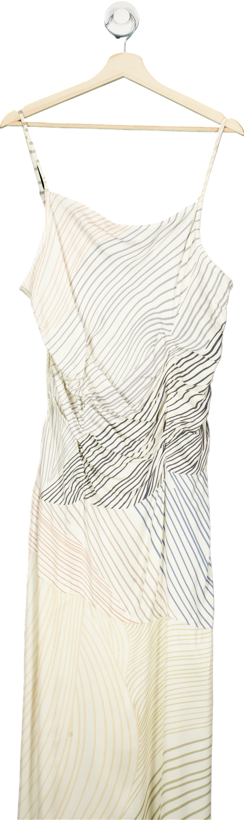 {Conditions Apply} White/Black Abstract Striped Maxi Dress UK 8
