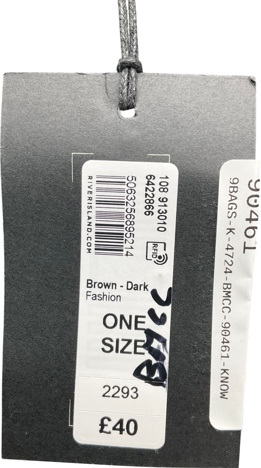 River Island Brown Fur Frame Clutch Bag