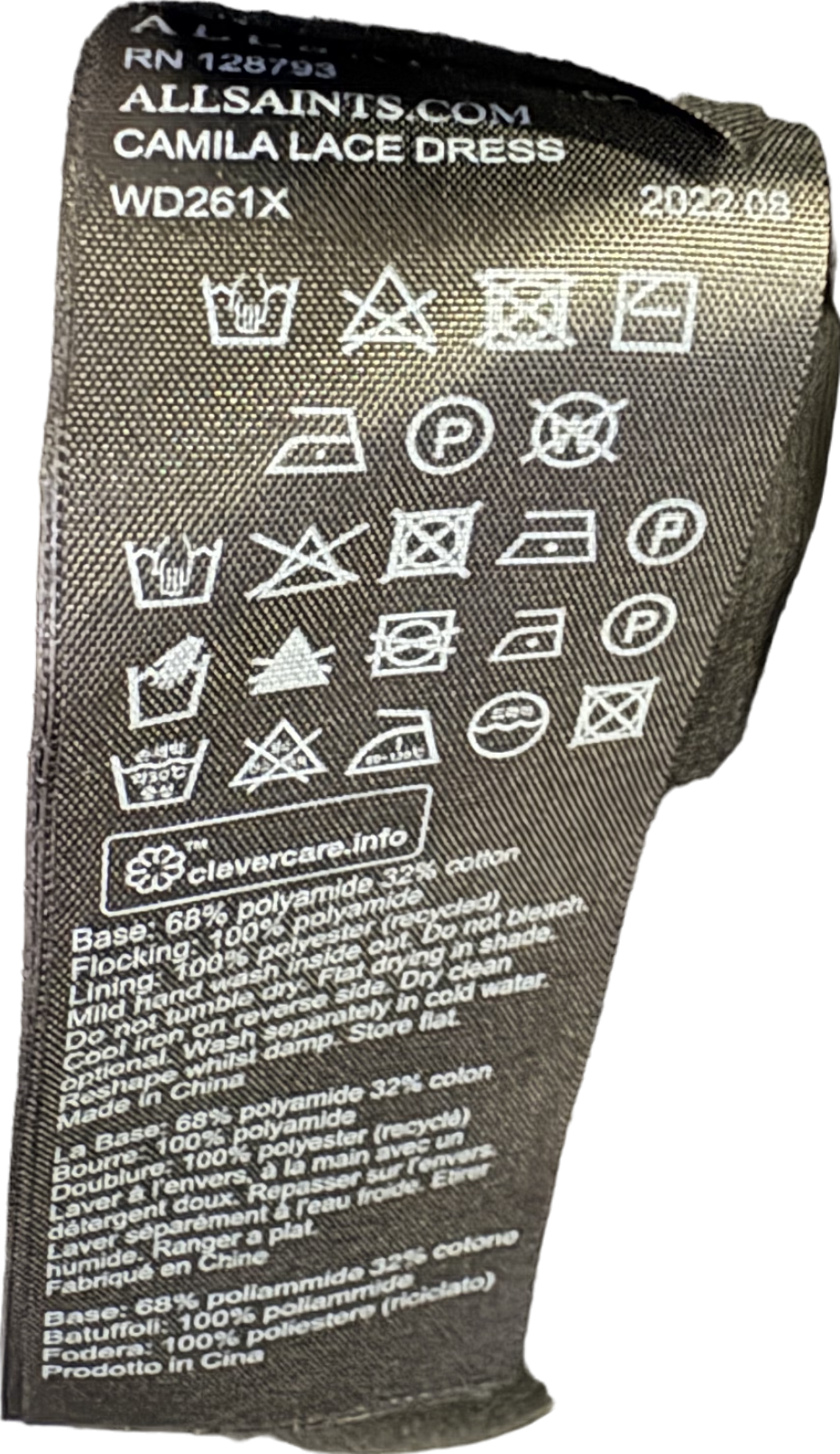 AllSaints Black Camila Lace Dress UK 10