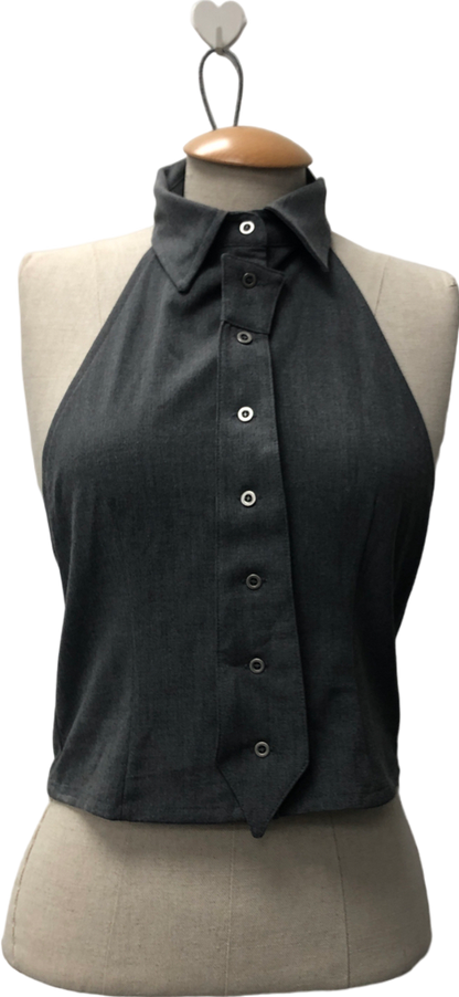 Jaded London Grey Friday Halter Tie Shirt UK 8