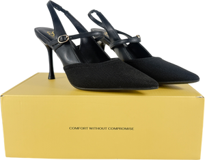 Cosy island Black Strikestep Elegant Stiletto Heeled Slingback UK 4