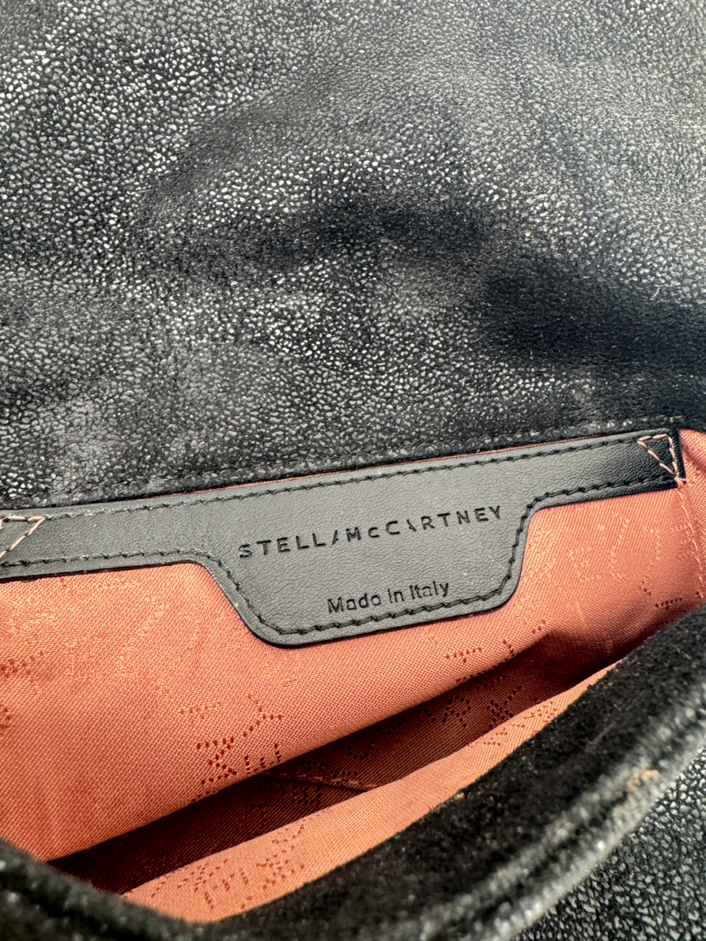 Stella McCartney The Falabella Mini Vegetarian Textured-leather Shoulder Bag - Black / Silver