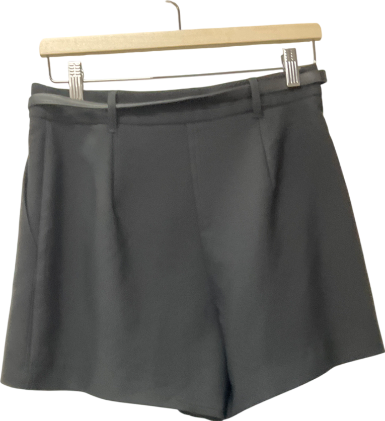 River Island Black Tailored Shorts With Belt UK 10