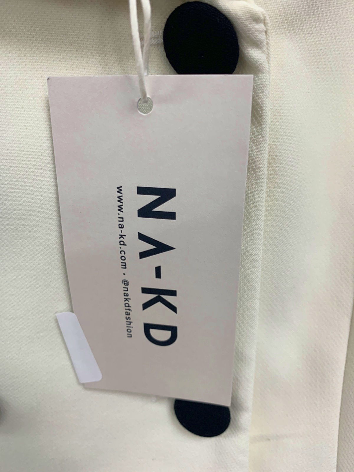 NA-KD White Off Shoulder Button Detail Vest EU 36 UK 8