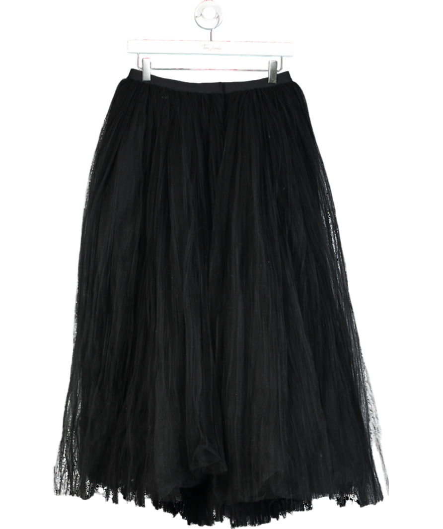 Khaite Black Samantha Pleated Tulle Midi Skirt UK S