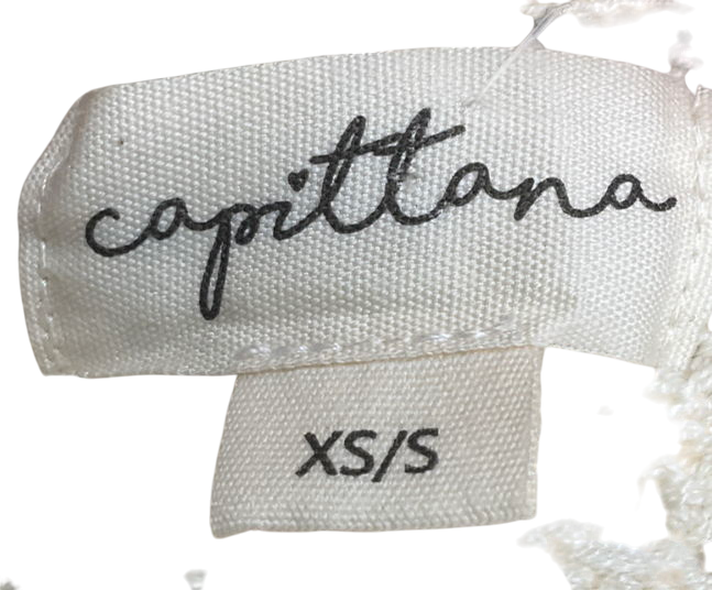 Capittana Cream Crochet Cut Out Midi Dress UK XS/S