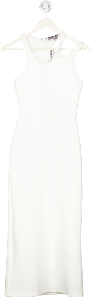 David Koma White Neck Cutouts Pencil Dress Scuba UK 8