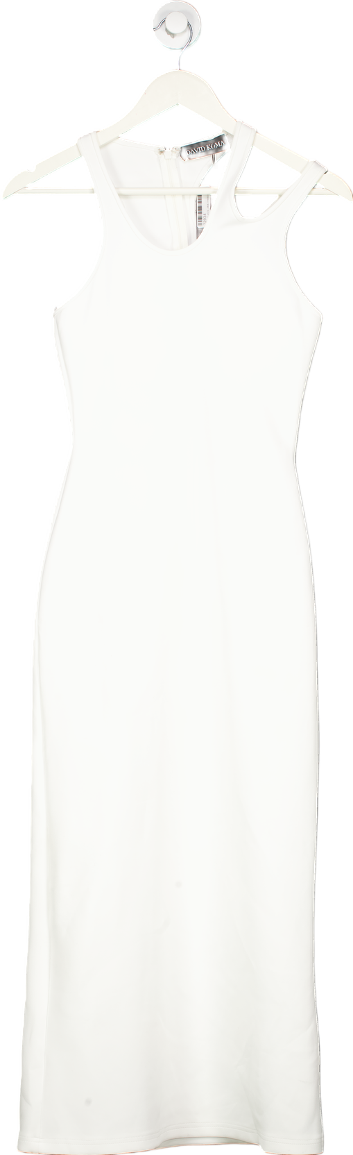 David Koma White Neck Cutouts Pencil Dress Scuba UK 8