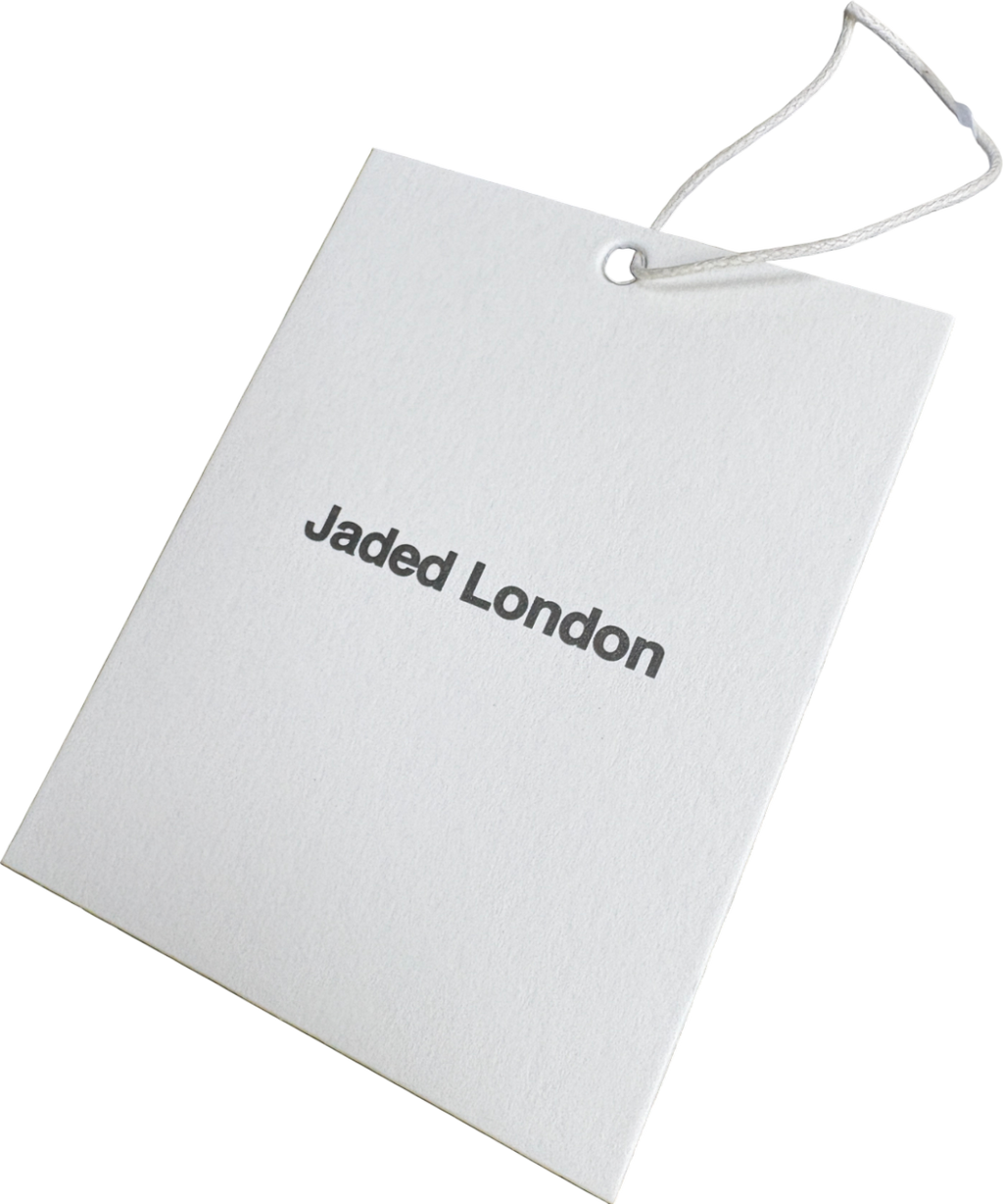 Jaded London Black Slashed Pu Halter Open Back Stretch Woven Top UK 6