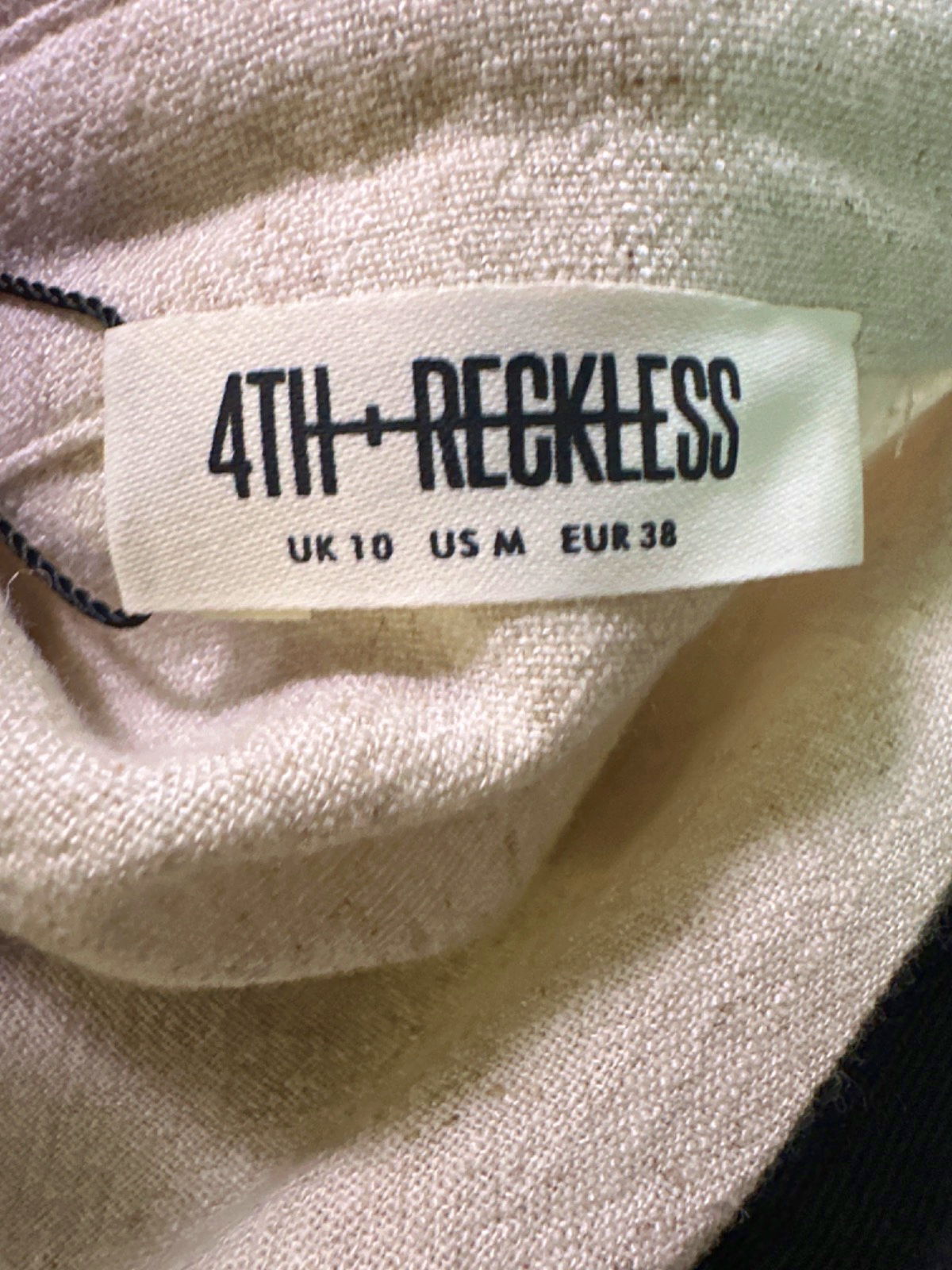 4TH + Reckless Beige Tie Front Shirt UK 10