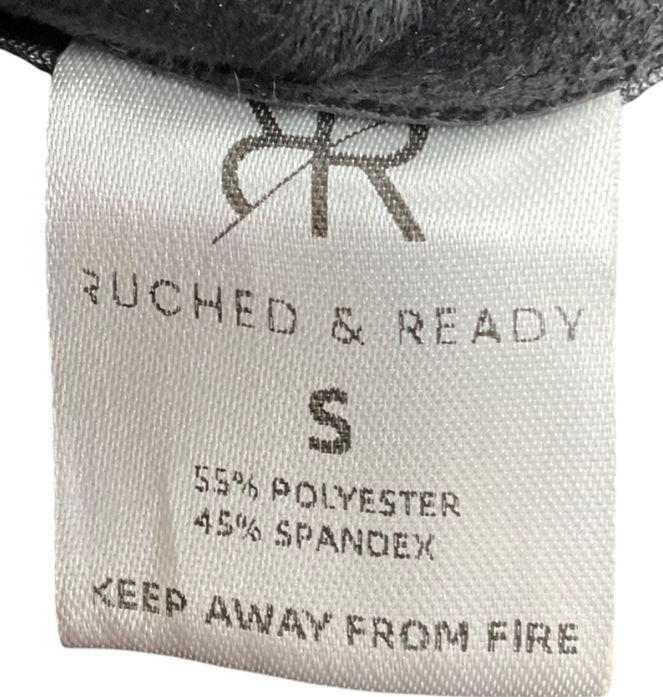 Ruched & Ready Black Faux Leather Dress UK S