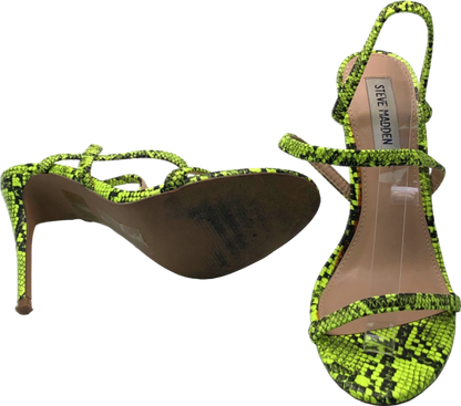 Steve Madden Green Snake Print Strappy Stiletto Heel Sandals EU 39
