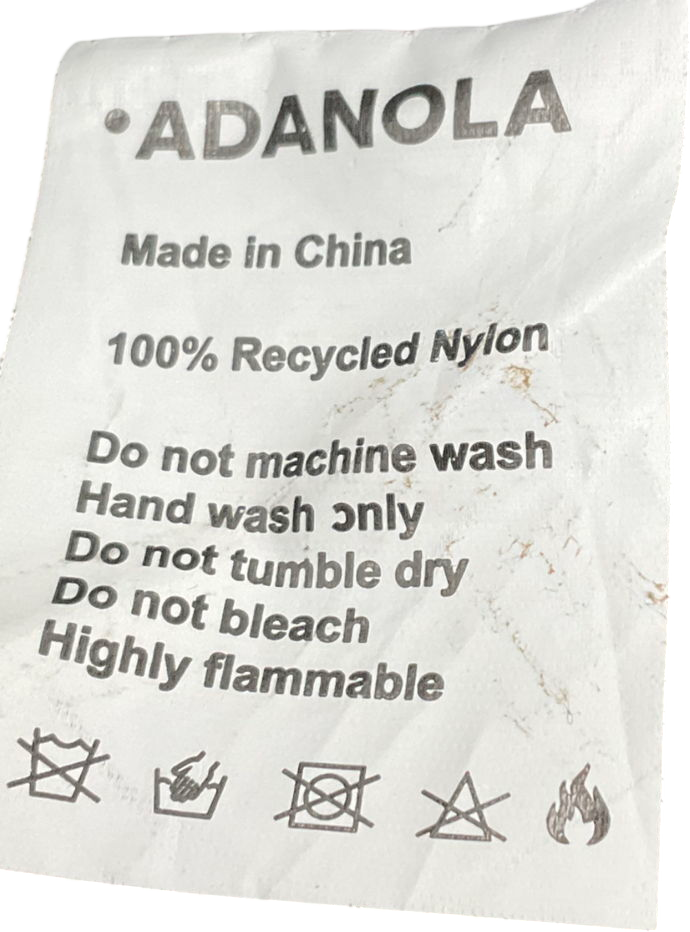 Adanola Black Quilted Nylon Tote Bag One Size