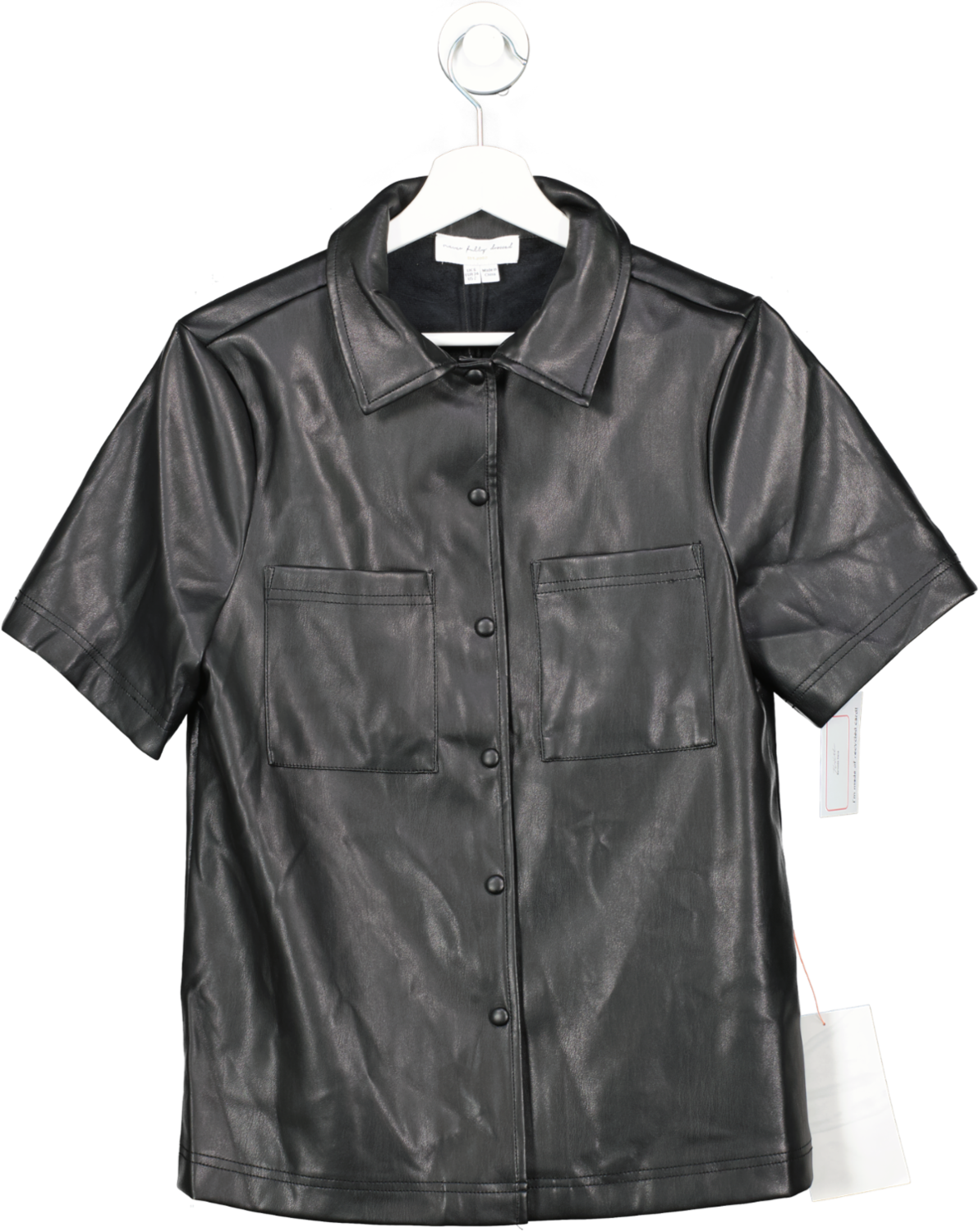 Never Fully Dressed Black Vegan Leather Lizzie Shirt BNWT UK 6