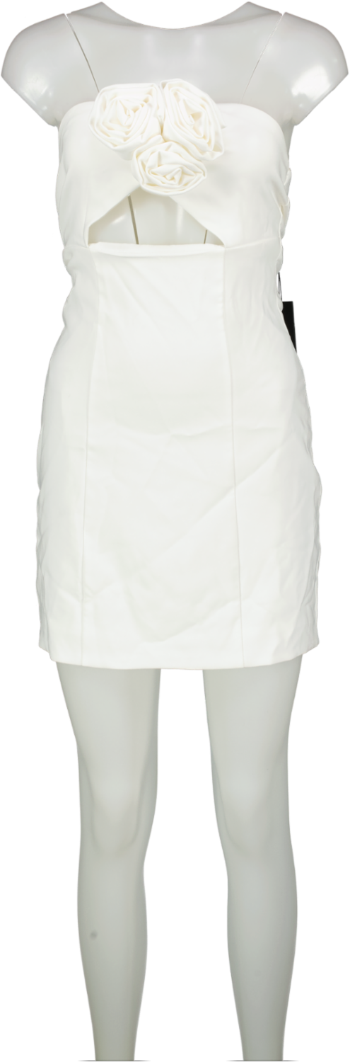 Fashion Nova White Sophia Grace Rose Mini Dress UK XS
