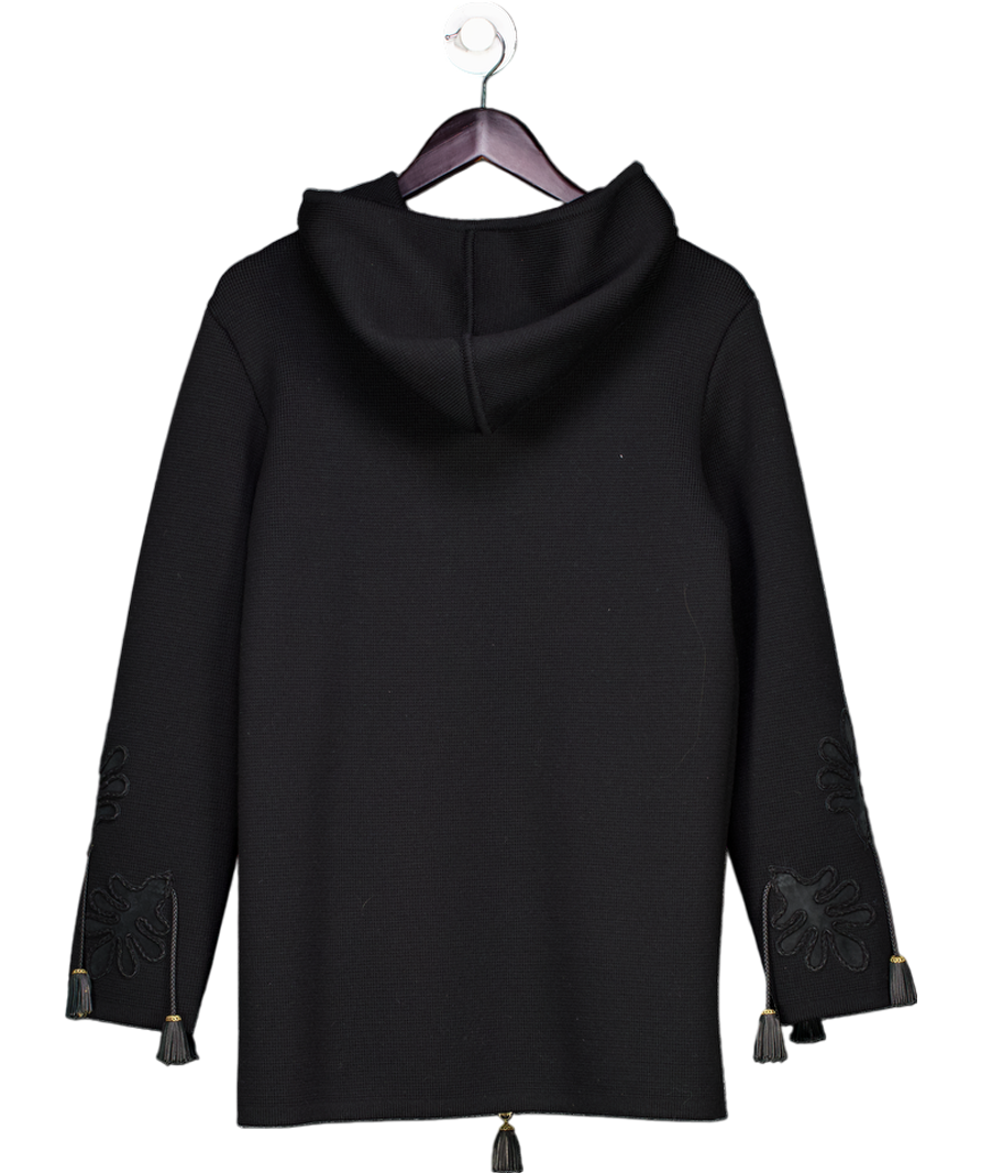 Gianni Versace Black Knitted Tassel Trim Knitted Coat It38 UK 10