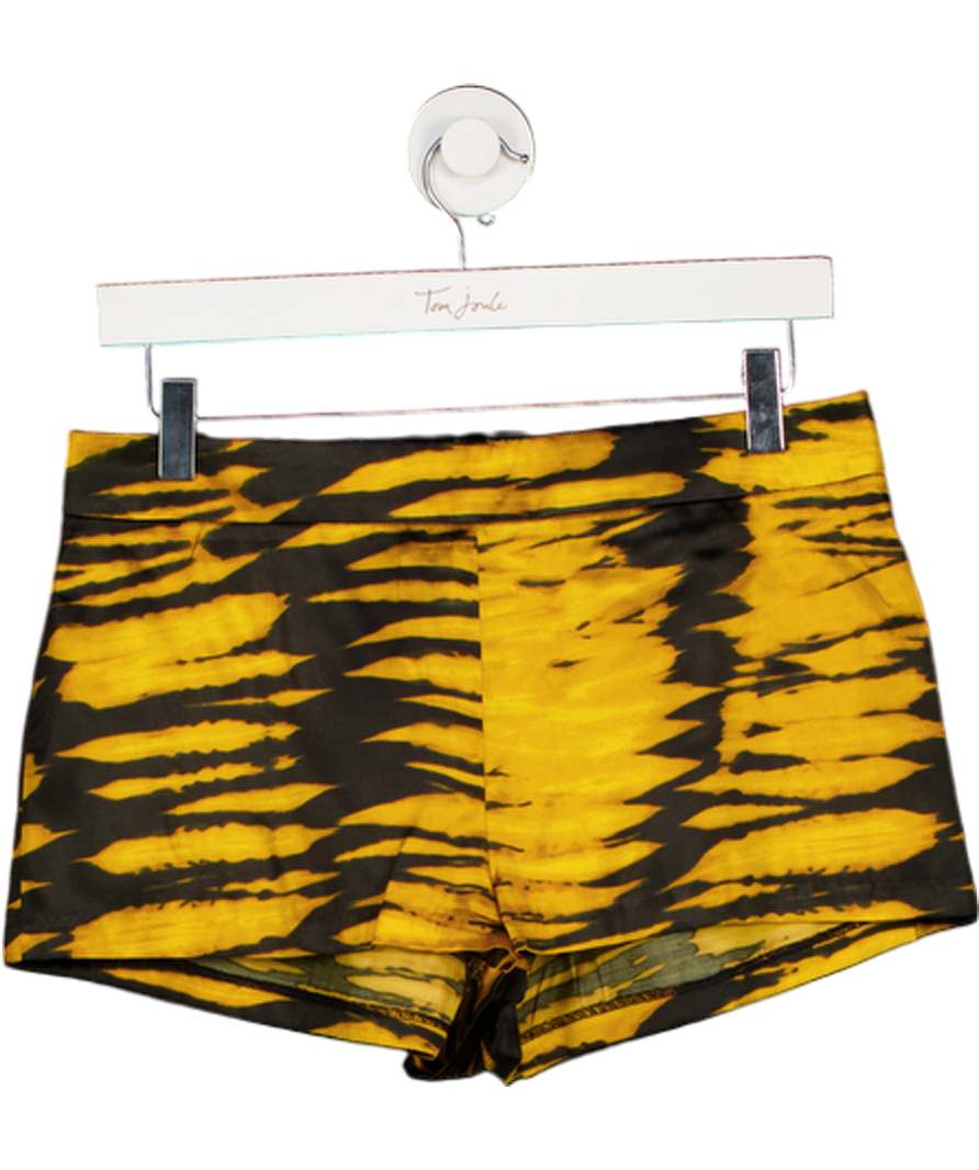 H&M Brown Satin Tiger Print Hot Pant Shorts UK 10