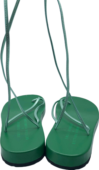 Emili Sindlev & Bettina Vermillion Green Lace-Up Sandals UK 5