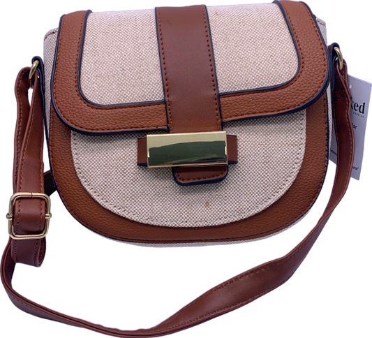 Tu Brown and Beige Crossbody Bag One Size