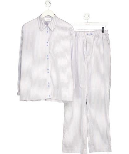 Hosbjerg Blue Ollie Stripe Shirt & Trouser Pyjama Set UK M