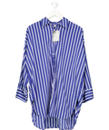 Arket Blue Oversized Tailored Stripe Shirt UK 10