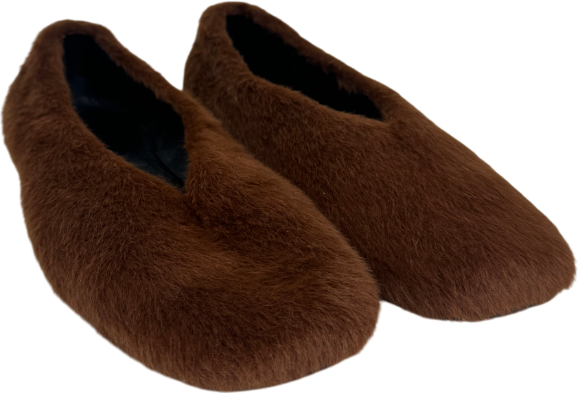 Coosh Brown Fur Ballet Flats Roxy UK 5 EU 38 👠