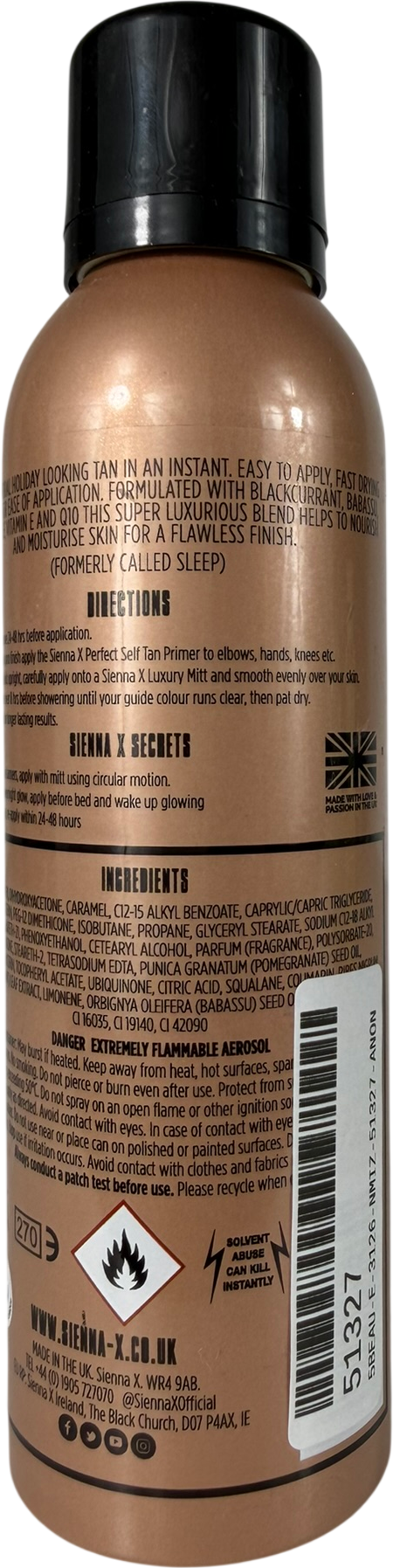 Sienna X Q10 Tinted Self Tan Mousse 200ml