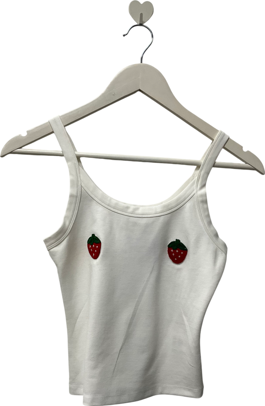 Lovers and Friends White Strawberry Tank Top UK XS