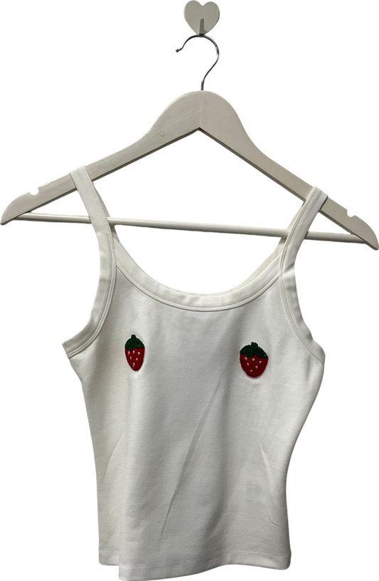 Lovers and Friends White Strawberry Tank Top UK XS