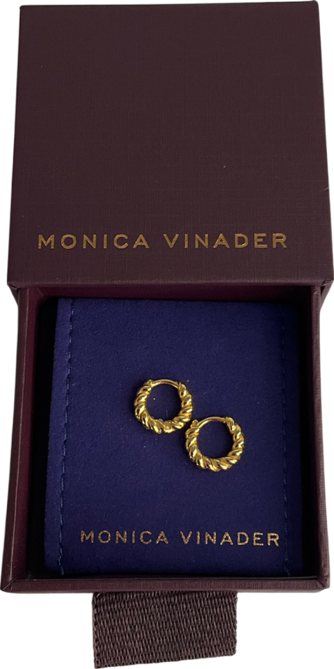 Monica Vinader Yellow Gold Huggie Earrings