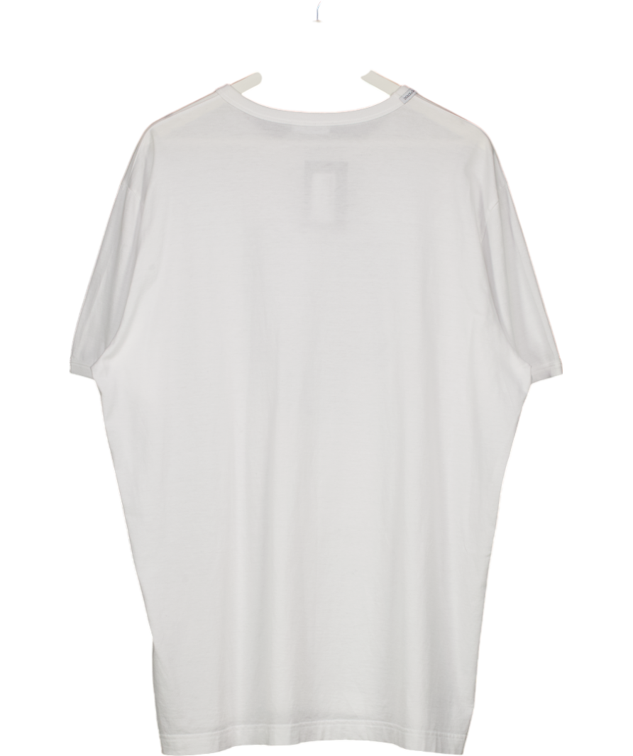 Dolce & Gabbana White Cotton T-shirt With Heraldic 'dg' Print UK 4XL