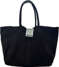 ASOS Premium Real Suede Bonded Large Tote Bag In Chocolate Brown One Size