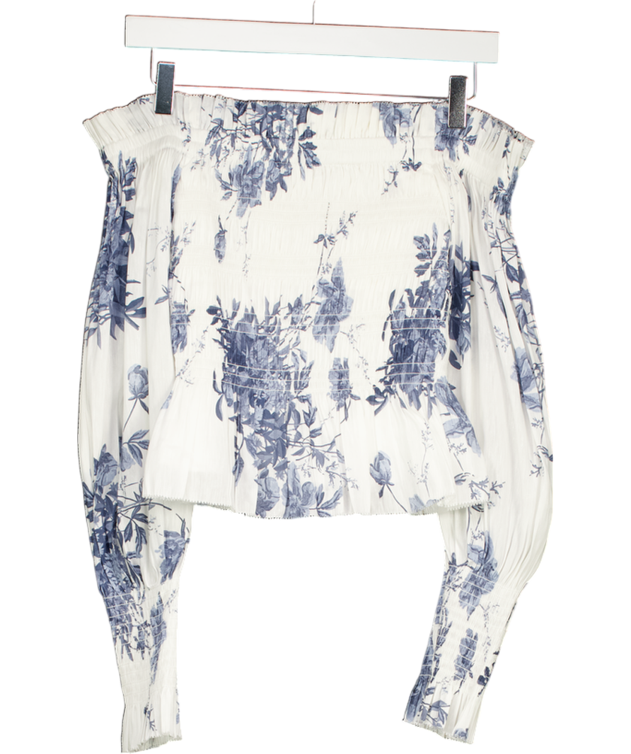 All Saints White Lara Dekorah Bardot Top UK 6