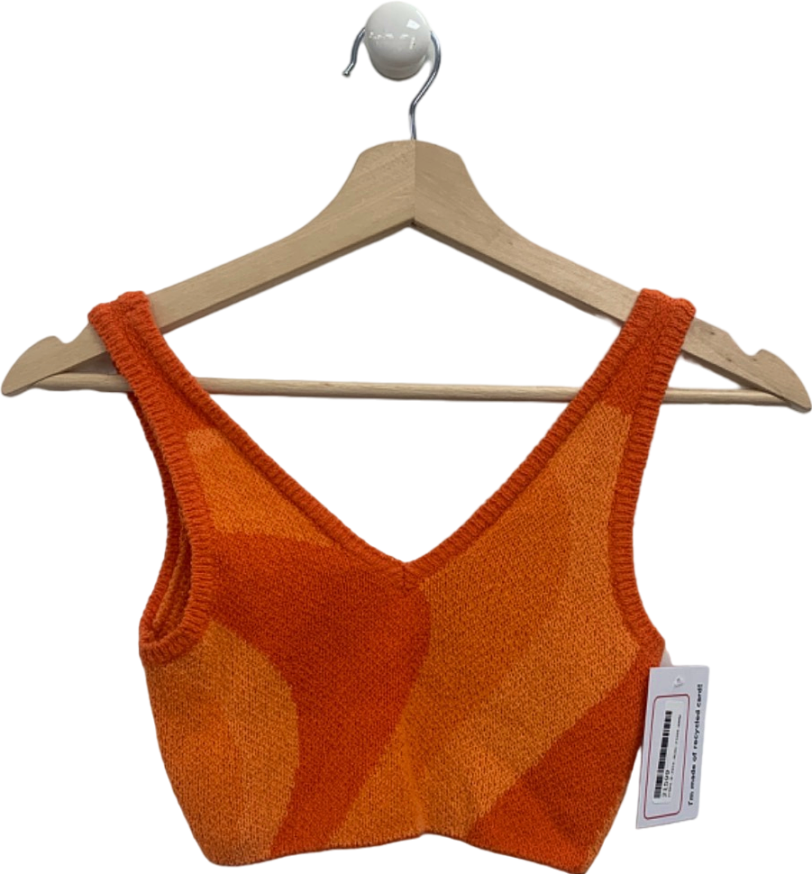 Weekday Orange Knitted Jacquard Top UK S