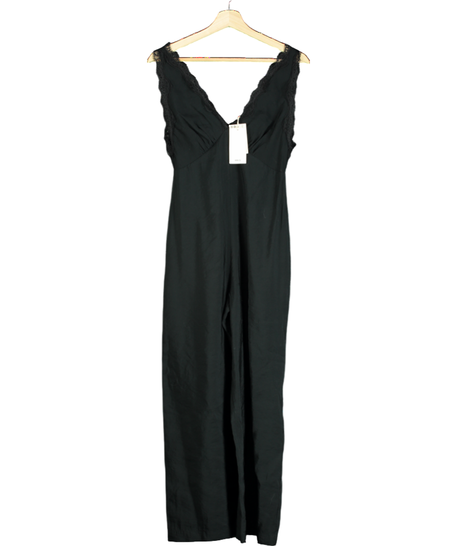 MANGO Black Lace Jumpsuit UK XS