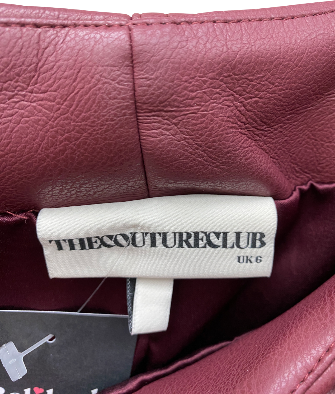 The Couture Club Red Faux Leather Skirt UK 6