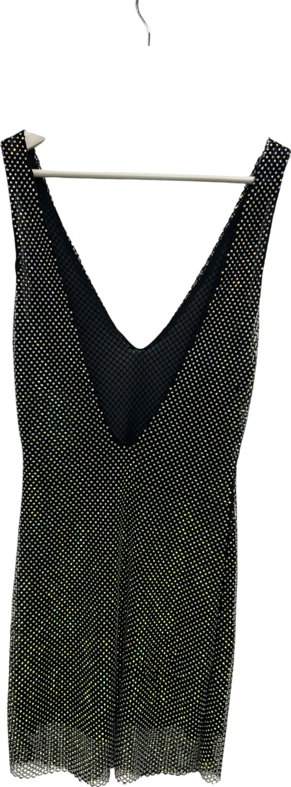 SLA the label Metallic Gigi Diamanté Mini Dress UK XS