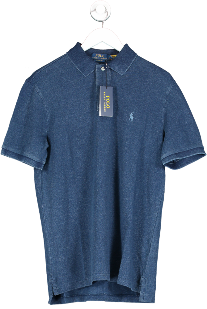 Polo Ralph Lauren Blue CLASSIC FIT Polo Pony-embroidered Cotton Polo Shirt BNWT UK S