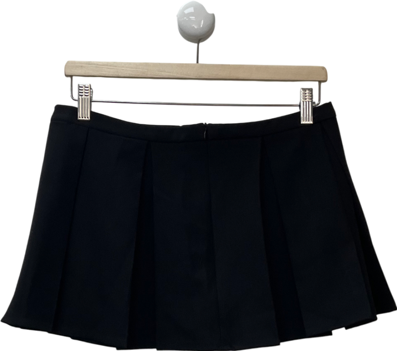 PrettyLittleThing Black Pleated Mini Skirt UK 8