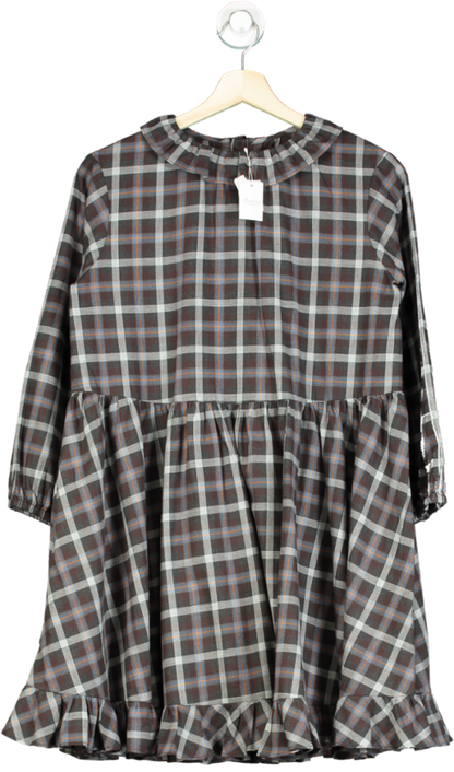 Bonpoint Blue Plaid Long Sleeve Dress UK 12