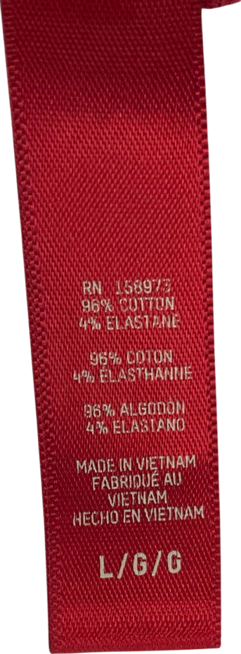 SKIMS Red Cranberry Ribbed Stretch Cotton Trousers UK L