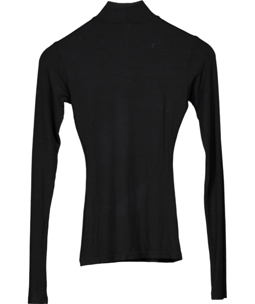 SKIMS Black Ribbed Long Sleeve Shirt UK XS