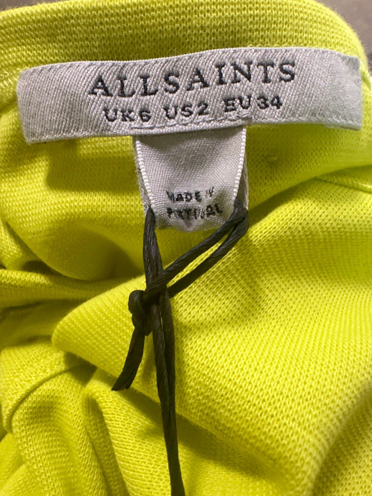 AllSaints Zest Lime Green Katarina Dress UK 6