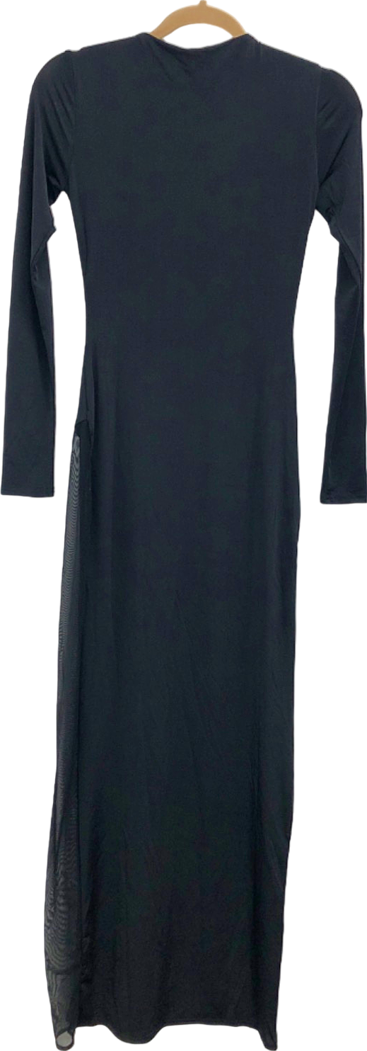 MESHKI Black Long Sleeve Maxi Dress UK S
