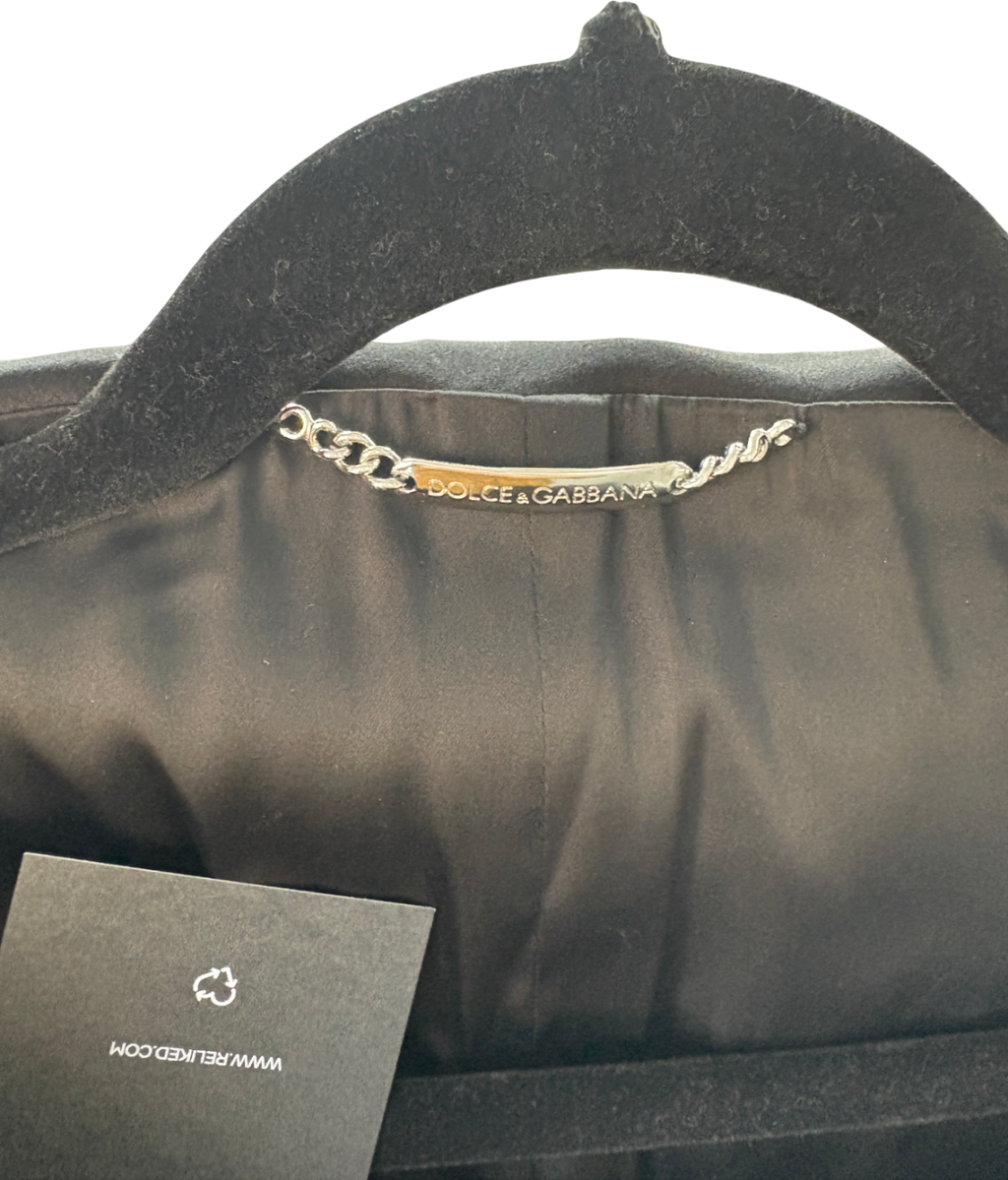 Dolce & Gabbana Black Silk Blend Bolero Top UK 14